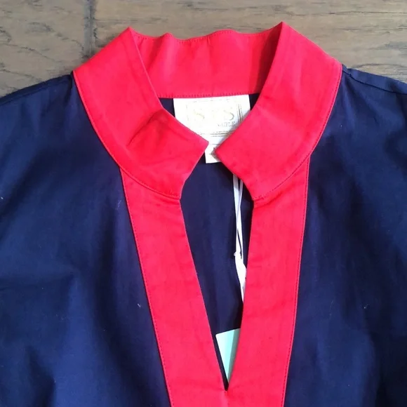 Sail to Sable red navy blue sleeveless dress Sz Medium New with tags - Picture 4 of 8